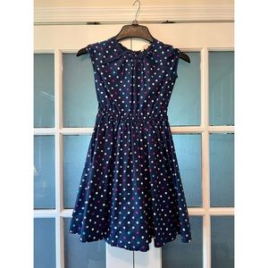 ✨EUC✨ LANDS’ END GIRLS SHORT SLEEVE BLUE POLKA DOT TWIRL DRESS 💙💖